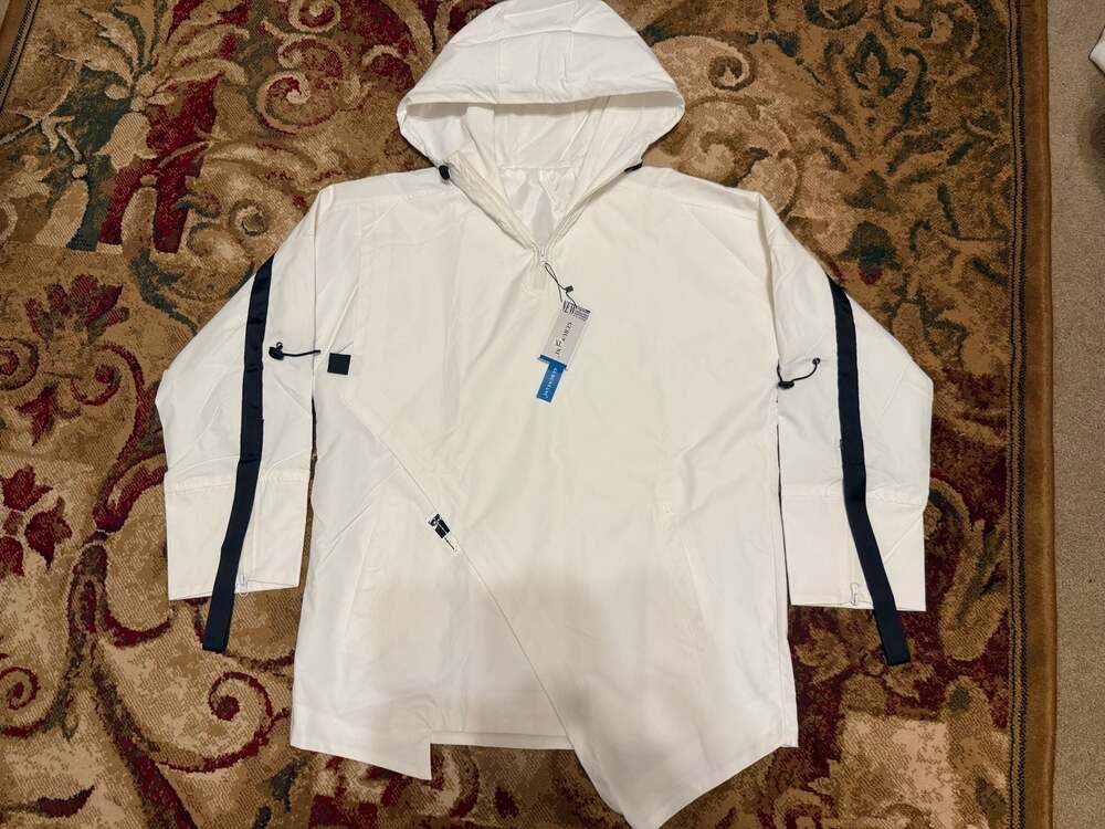 GURUNVANI Men's Hooded Windbreaker Jacket Zip Up Patchwork Hoodie Anorak